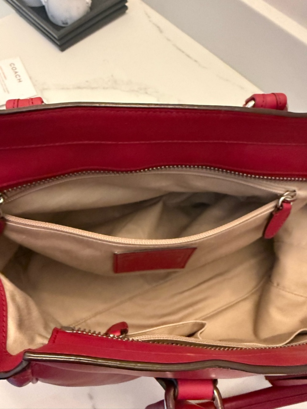 Coach 19890 dark red leather legacy medium, Candace tote shoulder bag - Picture 7 of 16